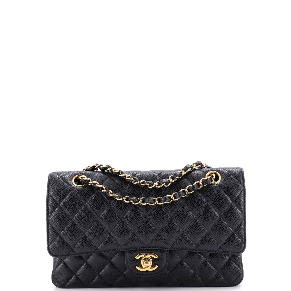 Chanel Medium Classic Double Flap Bag Quilted Caviar